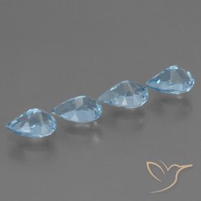 3.41 ct natürliche Swiss Blue Topas-Edelsteine, Birnenform, VVS-VS