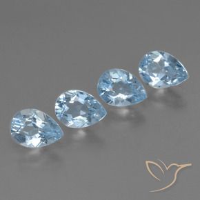 3.31 ct natürliche Himmerlblau Topas-Edelsteine, Birnenform, VVS-VS