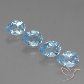 3.35 ct natürliche Swiss Blue Topas-Edelsteine, Birnenform, VVS-VS