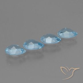 3.35 ct natürliche Swiss Blue Topas-Edelsteine, Birnenform, VVS-VS