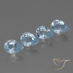 3.45 ct natürliche Himmerlblau Topas-Edelsteine, Birnenform, VVS-VS