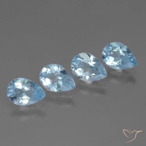 3.28ctw Natürlicher Swiss Blue Topas, Birnenform, VVS-VS