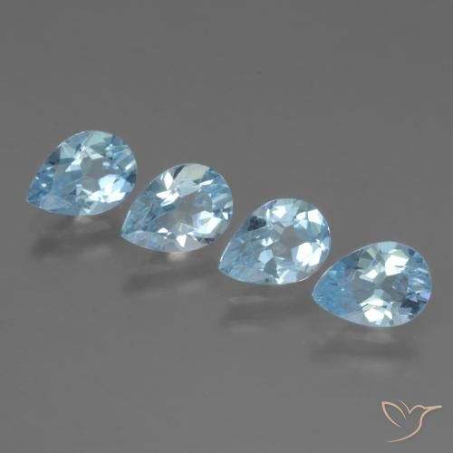 3.28 ct natürliche Swiss Blue Topas-Edelsteine, Birnenform, VVS-VS
