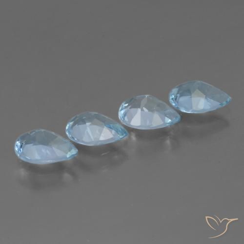 3.28 ct natürliche Swiss Blue Topas-Edelsteine, Birnenform, VVS-VS