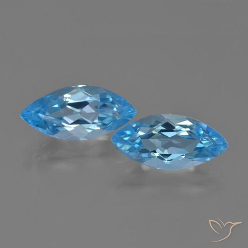 7.54ctw Natürlicher Swiss Blue Topas, Marquise, VVS-VS