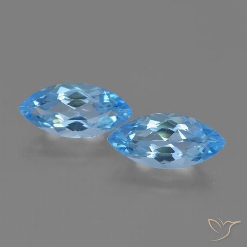 7.66ctw Natürlicher Swiss Blue Topas, Marquise, VVS