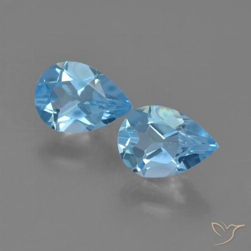 1.70ctw Natürlicher Swiss Blue Topas, Birnenform, VS