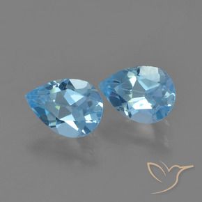 1.70 ct natürliche Swiss Blue Topas-Edelsteine, Birnenform, VS