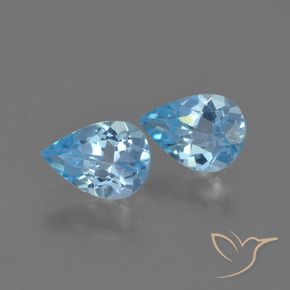1.36 ct natürliche Himmerlblau Topas-Edelsteine, Birnenform, VS