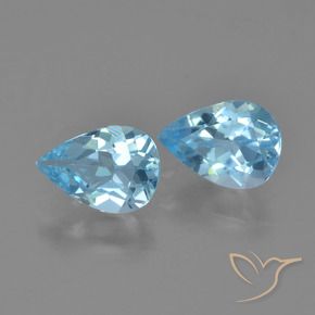 1.60 ct natürliche Himmerlblau Topas-Edelsteine, Birnenform, VS