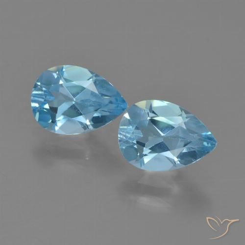 1.75ctw Natürlicher Swiss Blue Topas, Birnenform, VS
