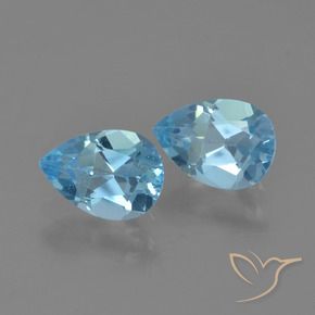 1.75 ct natürliche Swiss Blue Topas-Edelsteine, Birnenform, VS