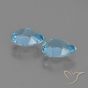 1.75 ct natürliche Swiss Blue Topas-Edelsteine, Birnenform, VS