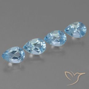 3.35 ct natürliche Himmerlblau Topas-Edelsteine, Birnenform, VVS-VS