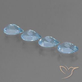 3.35 ct natürliche Himmerlblau Topas-Edelsteine, Birnenform, VVS-VS