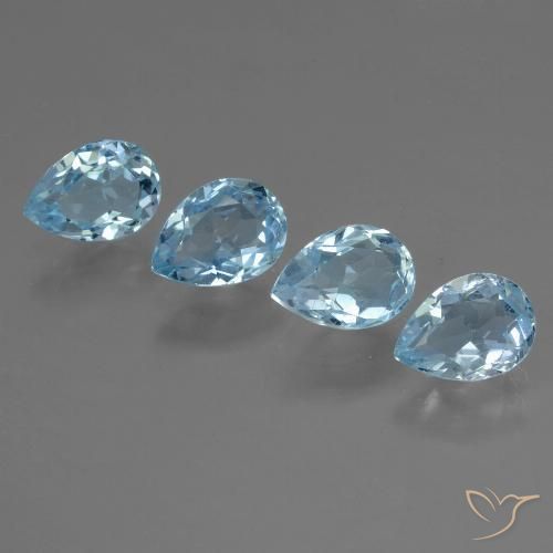 3.69ctw Natürlicher Himmerlblau Topas, Birnenform, VVS-VS, Photo A