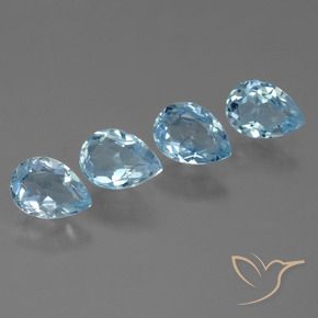 3.69 ct natürliche Himmerlblau Topas-Edelsteine, Birnenform, VVS-VS