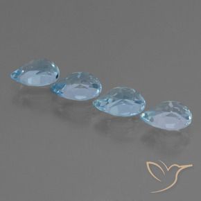 3.69 ct natürliche Himmerlblau Topas-Edelsteine, Birnenform, VVS-VS