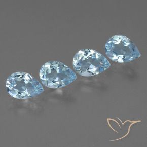 3.28 ct natürliche Himmerlblau Topas-Edelsteine, Birnenform, VVS-VS