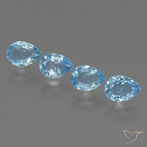 3.53ctw Natürlicher Swiss Blue Topas, Birnenform, VVS-VS