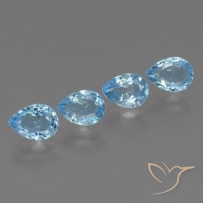 3.53 ct natürliche Swiss Blue Topas-Edelsteine, Birnenform, VVS-VS