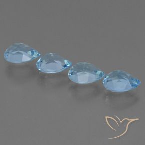 3.53 ct natürliche Swiss Blue Topas-Edelsteine, Birnenform, VVS-VS