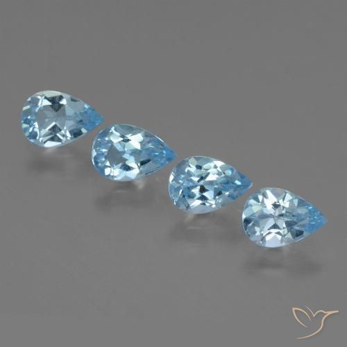 3.11ctw Natürlicher Himmerlblau Topas, Birnenform, VVS-VS