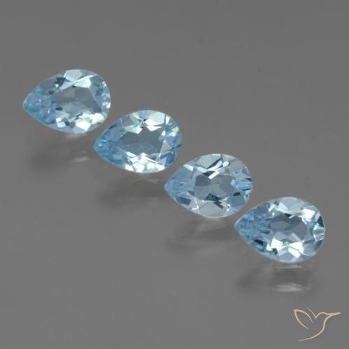 3.12ctw Natürlicher Himmerlblau Topas, Birnenform, VVS-VS