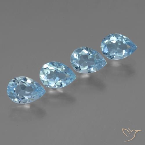 3.70 ct natürliche Himmerlblau Topas-Edelsteine, Birnenform, VVS-VS