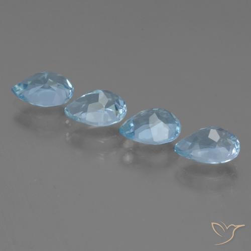 3.70 ct natürliche Himmerlblau Topas-Edelsteine, Birnenform, VVS-VS