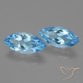 7.26 ct natürliche Swiss Blue Topas-Edelsteine, Marquise, VS
