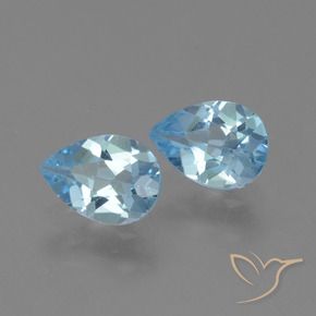 1.65 ct natürliche Swiss Blue Topas-Edelsteine, Birnenform, VS