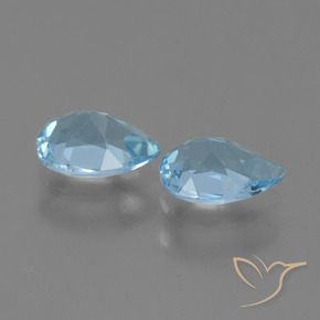 1.65 ct natürliche Swiss Blue Topas-Edelsteine, Birnenform, VS
