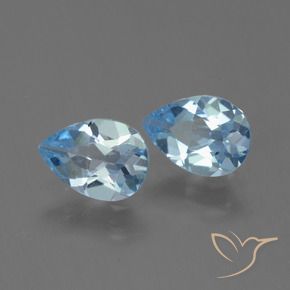 1.49 ct natürliche Swiss Blue Topas-Edelsteine, Birnenform, VS