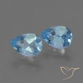 1.62 ct natürliche Himmerlblau Topas-Edelsteine, Birnenform, VS