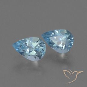 1.57 ct natürliche Swiss Blue Topas-Edelsteine, Birnenform, VS