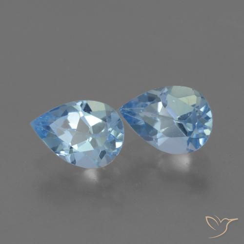1.77 ct natürliche Swiss Blue Topas-Edelsteine, Birnenform, VVS-VS