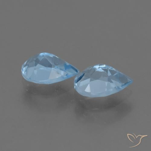 1.77 ct natürliche Swiss Blue Topas-Edelsteine, Birnenform, VVS-VS