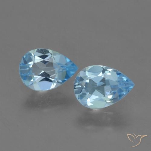 1.54ctw Natürlicher Swiss Blue Topas, Birnenform, VVS-VS