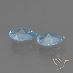 1.54 ct natürliche Swiss Blue Topas-Edelsteine, Birnenform, VVS-VS