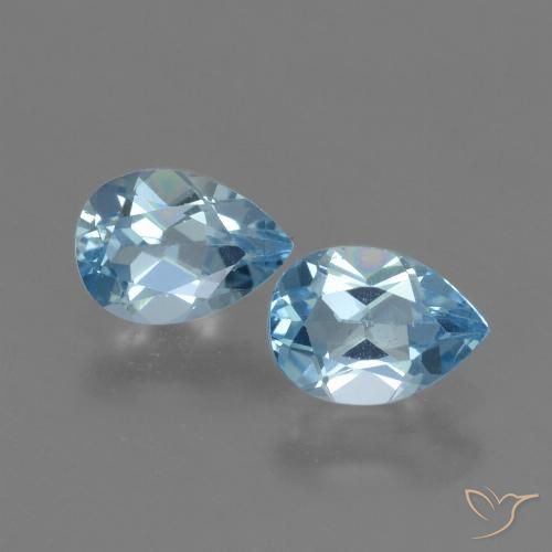 1.80ctw Natürlicher Swiss Blue Topas, Birnenform, VS