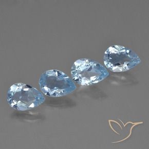 3.49 ct natürliche Swiss Blue Topas-Edelsteine, Birnenform, VVS-VS