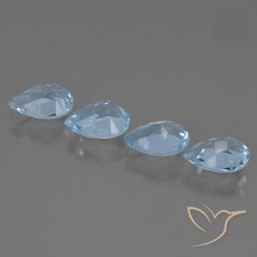 3.49 ct natürliche Swiss Blue Topas-Edelsteine, Birnenform, VVS-VS