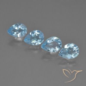 3.16 ct natürliche Himmerlblau Topas-Edelsteine, Birnenform, VVS-VS
