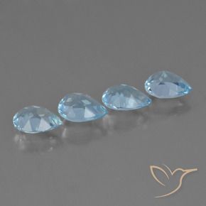 3.16 ct natürliche Himmerlblau Topas-Edelsteine, Birnenform, VVS-VS