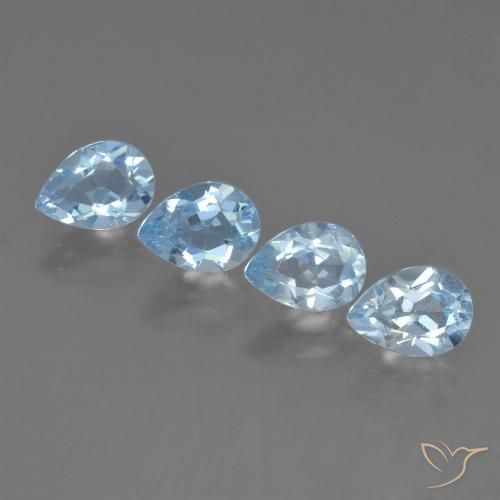 3.85ctw Natürlicher Himmerlblau Topas, Birnenform, VVS-VS