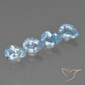 3.85 ct natürliche Himmerlblau Topas-Edelsteine, Birnenform, VVS-VS