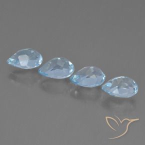 3.85 ct natürliche Himmerlblau Topas-Edelsteine, Birnenform, VVS-VS