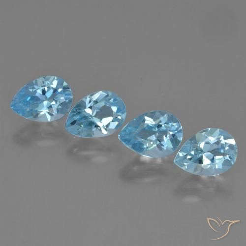3.67ctw Natürlicher Himmerlblau Topas, Birnenform, VVS-VS
