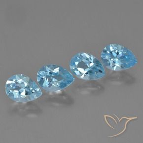 3.67 ct natürliche Himmerlblau Topas-Edelsteine, Birnenform, VVS-VS